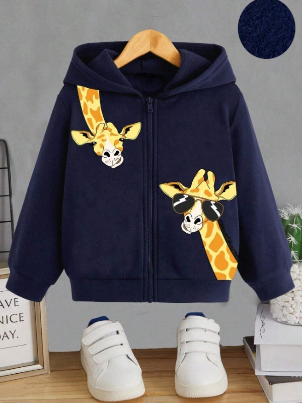 Cool Giraffe Zipper Hoodie
