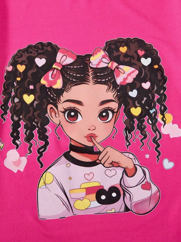 Curly Hairs Girl Graphic Tee