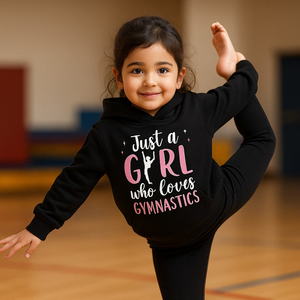 Girl Who Loves Gymnastic Hoodie ( Black )