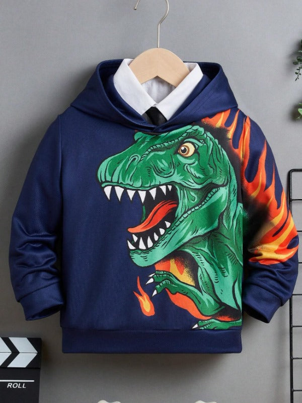Green Dino Flames Hood