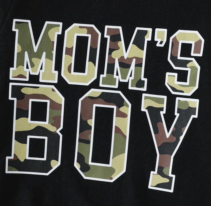 Moms Boy Camo Letter Tracksuit