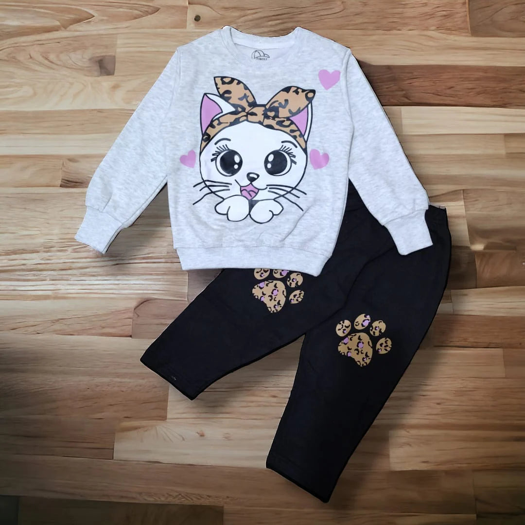 Bandana Cat Tracksuit (Light Grey)