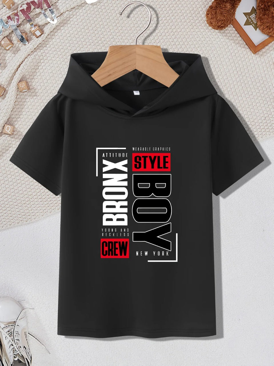 Bronx Boy Letter Hooded Tee