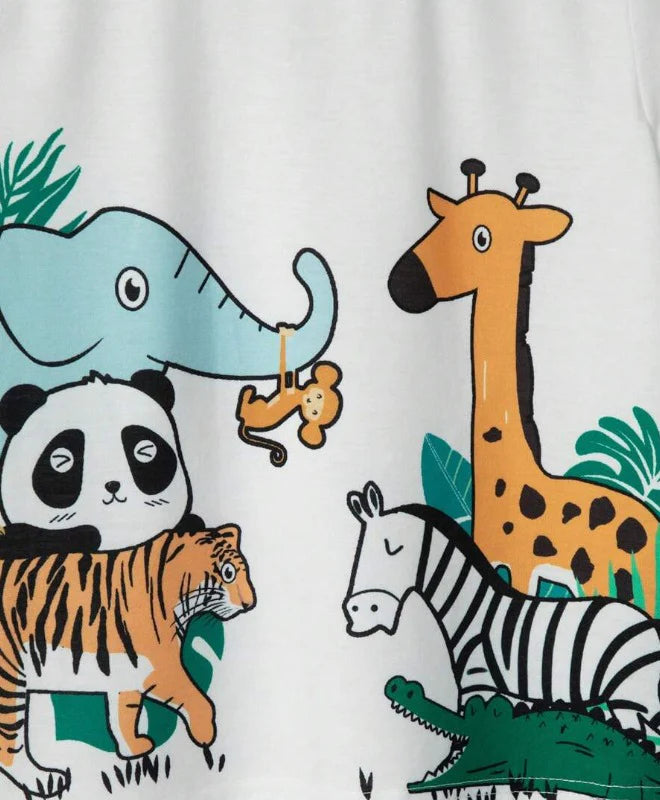 Cute Jungle Animals Graphic Tee INF