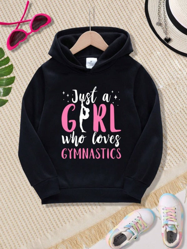Girl Who Loves Gymnastic Hoodie ( Black )