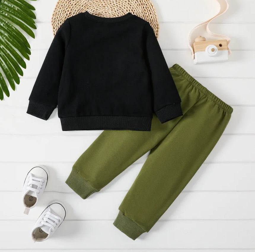 Moms Boy Camo Letter Tracksuit