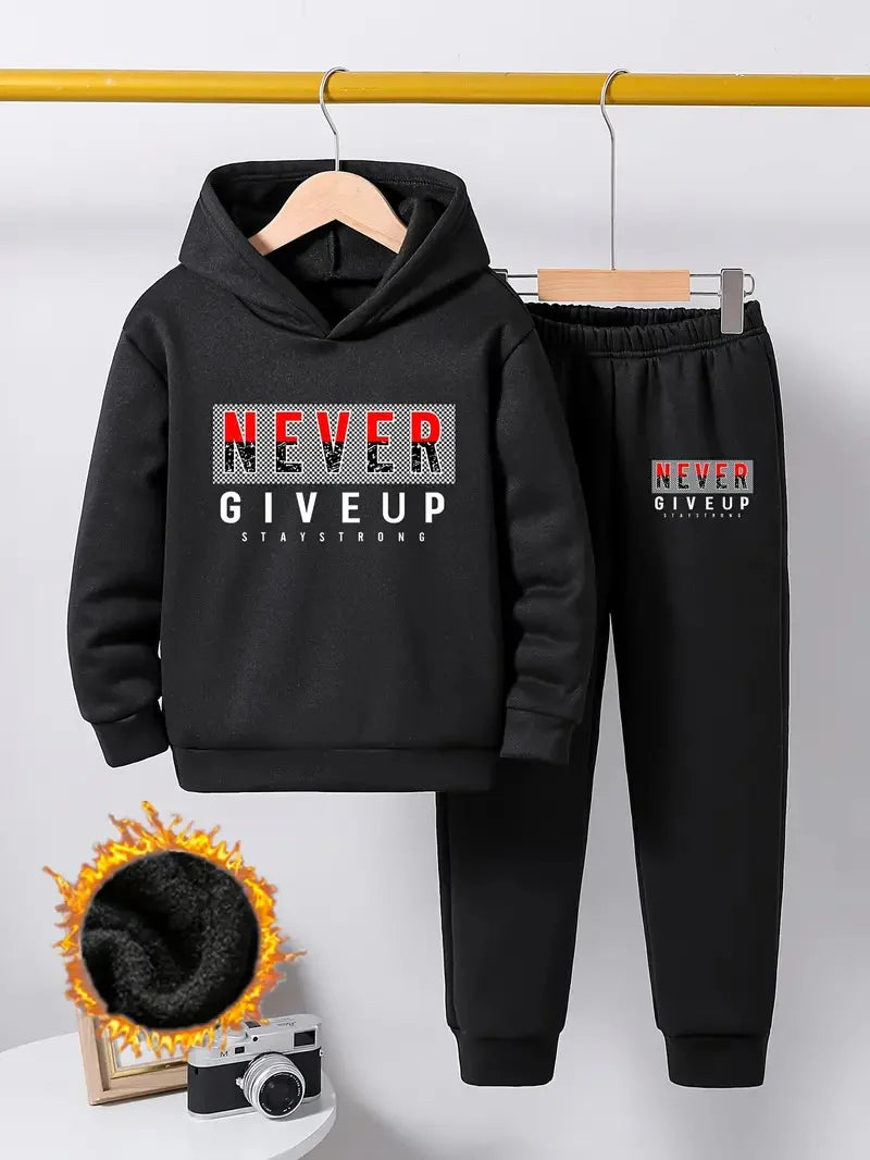 Never Give Up Letter Tracksuit