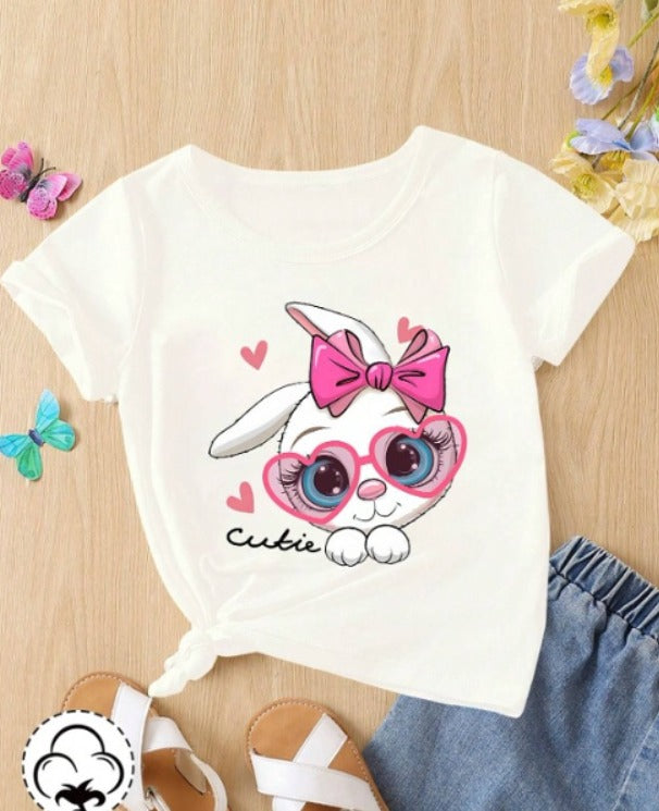 Pink Bow Cutie Cat Graphic Tee