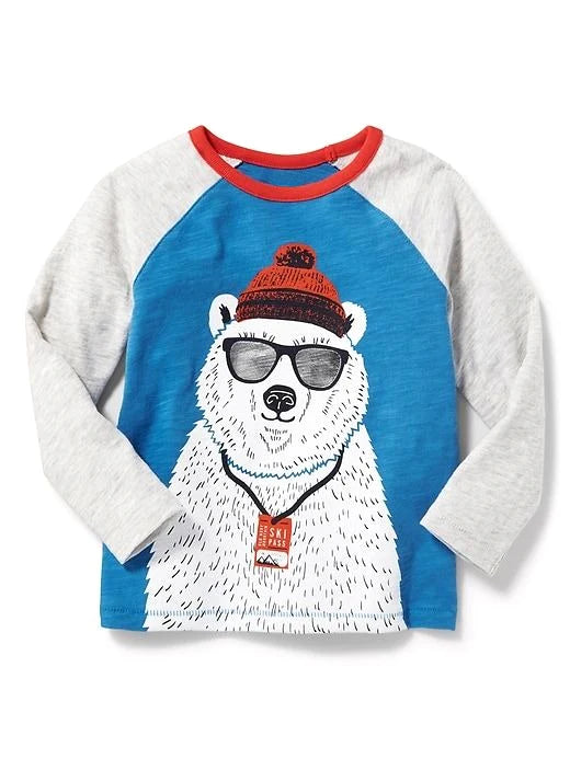 Polar Bear Graphic Raglan Tee (FS)